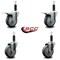 Service Caster 4'' Thermoplastic Rubber Swivel 1'' Expanding Stem Caster Set 2 Total Lock Brakes, 4PK SCC-EXTTL20S414-TPRB-2-S-2-1 - alternate 2